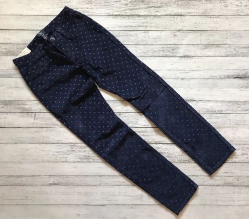 NWT Gap Kids Blue Velour Polka Dot Skinny Fit Pants 10 Y