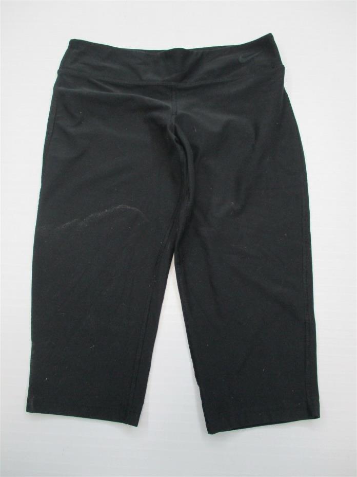NIKE DRI FIT SH7867 Youth Girl's Size M Knit Athletic Black Legging Capri Pants