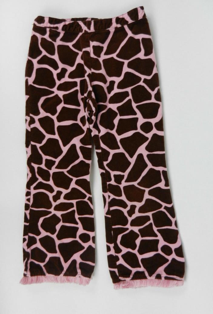GYMBOREE Girls Sz 6 Pink Brown Pants Giraffe Corduroy Adjustable Waist Cotton