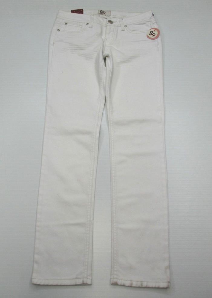 new SO PA8360 Junior Girl's Size 7 Classic Low Rise White Skinny Denim Pants