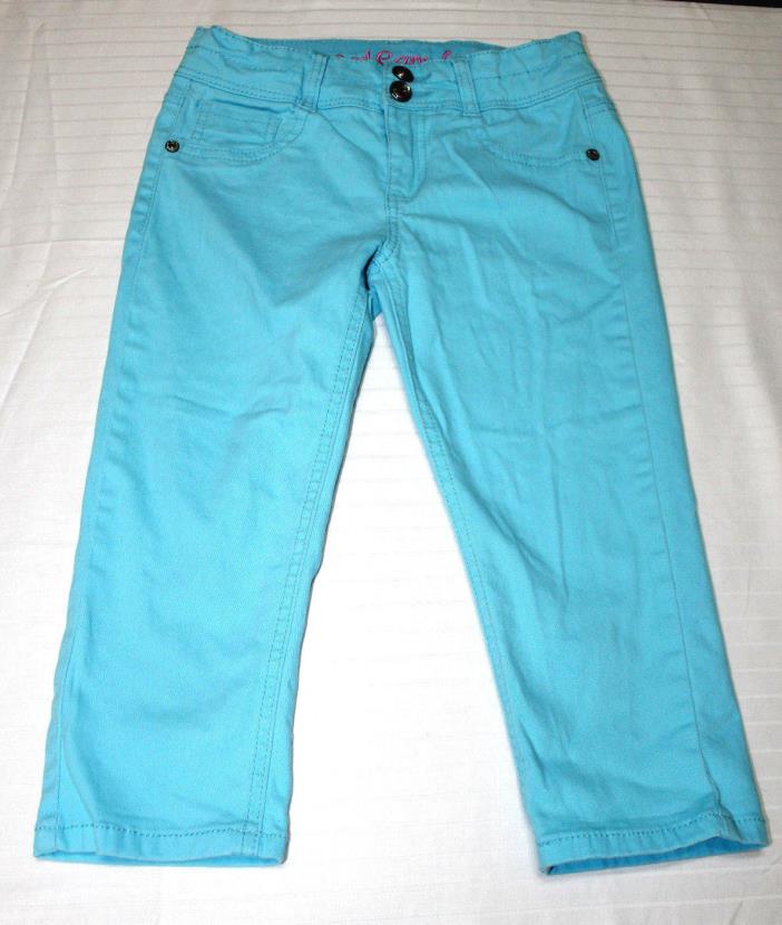 Red Camel Girls 10 Baby Blue Pants Jeweled Front Buttons Pockets Cotton Spandex