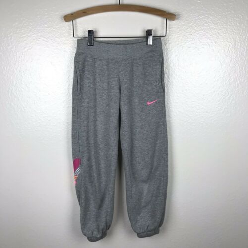 Nike Girls N40 Boyfriend Cuff/Synched Ankle Sweat Pants in Gray Size XSmall