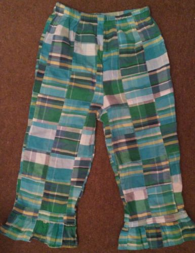 Kelly's Kids patchwork cropped ruffle pants size 10-12 Vguc
