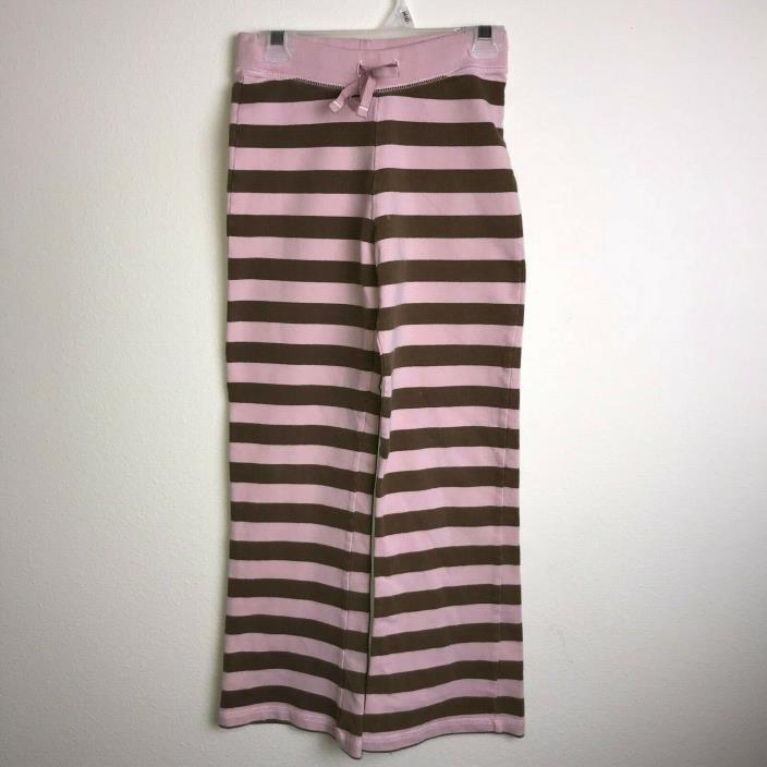 Mini Boden Girls Size 9 10 Years Brown Pink Striped Cotton Pants AS IS Play Only