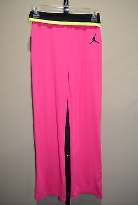 EUC Air Jordan Pants Pink Black Yellow Yoga Comfy size Large (12-13 yrs)