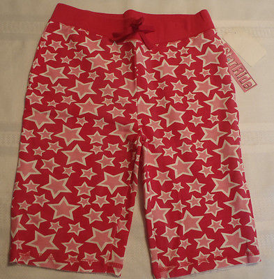 Star Ride Size M 10 12 Pink Star Print Cotton Stretch Cropped Capri Pants NWT