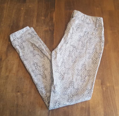 Total Girl Gray Paisley Print Adj Waist Pants Size 16 REG