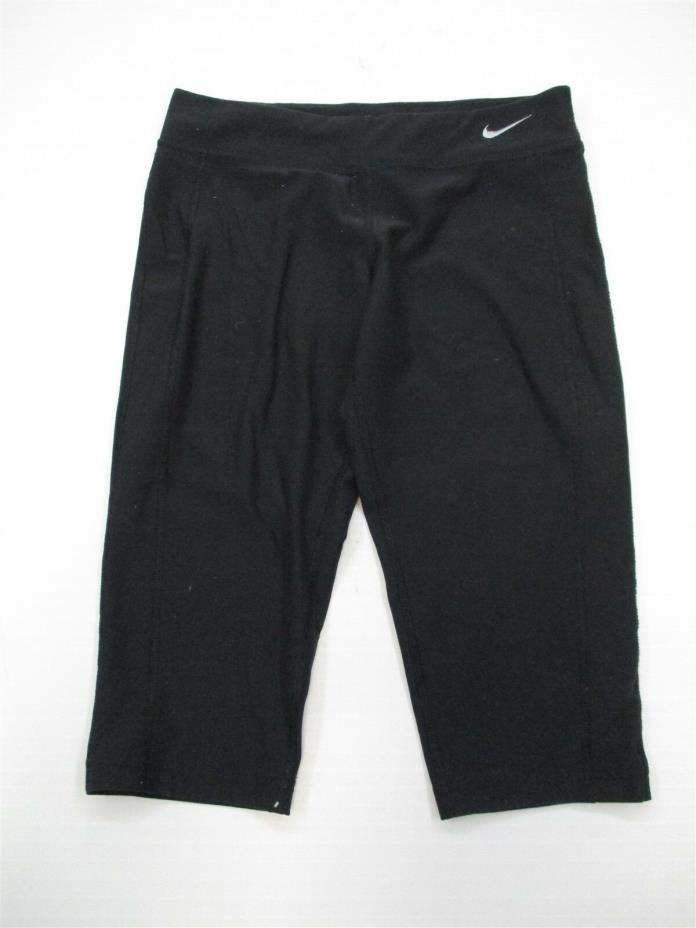 NIKE DRI FIT SHA1598 Youth Girl's Size M Jersey Knit Black Workout Capri Pants