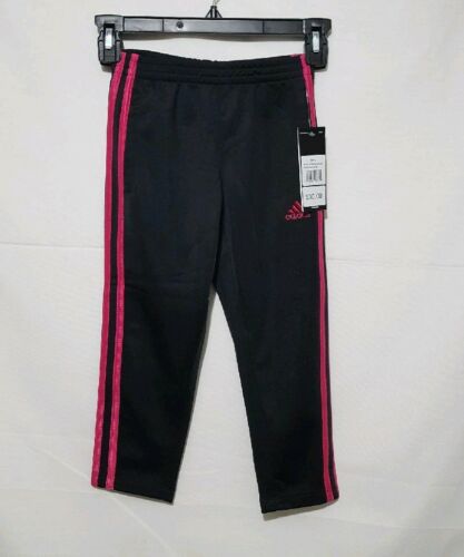 Girls Adidas black pink stripes pant 4T NEW