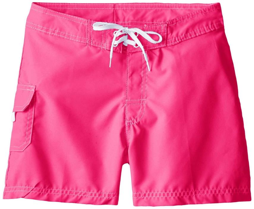 Kanu Surf Girls' Sassy Boardshorts, Neon Pink, Medium