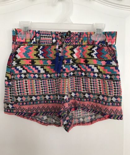 Japna Kids Girls Soft Shorts Geometric Print Size 10 Loose Fit EUC