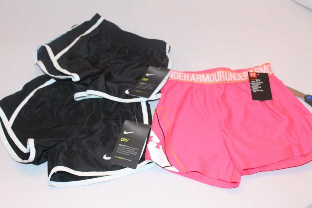 ** New ** Nike & Under Armour Girl's dry-fit shorts New with tags