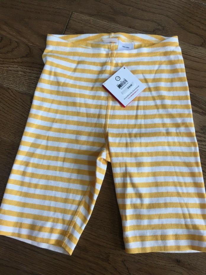 NEW NWT Hanna Andersson Girls Soft Sunshine Yellow White Striped Bike Shorts 150