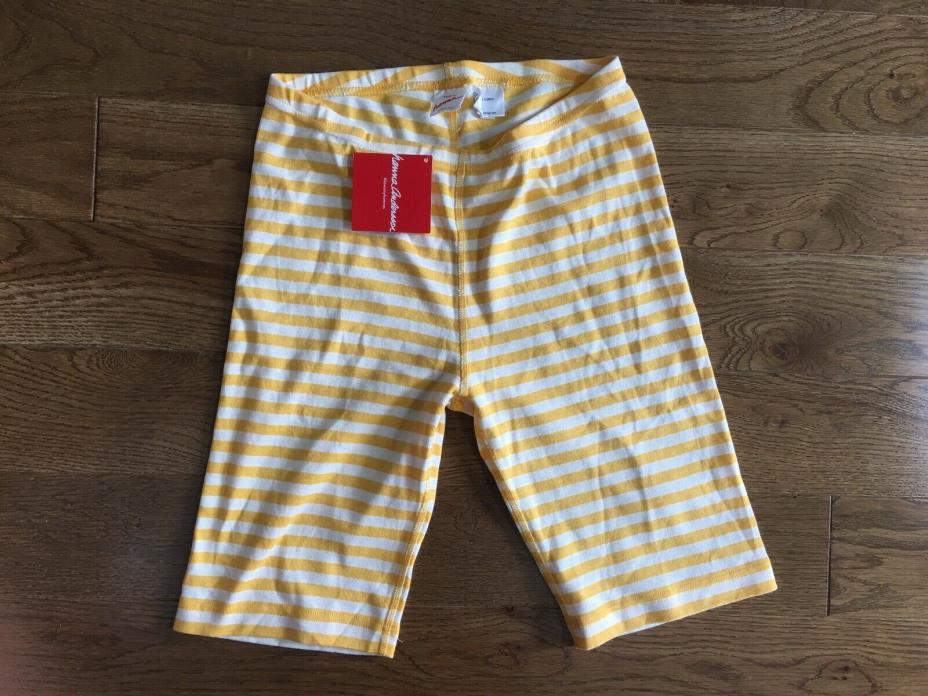 NEW NWT Hanna Andersson Girls Soft Sunshine Yellow White Striped Bike Shorts 130