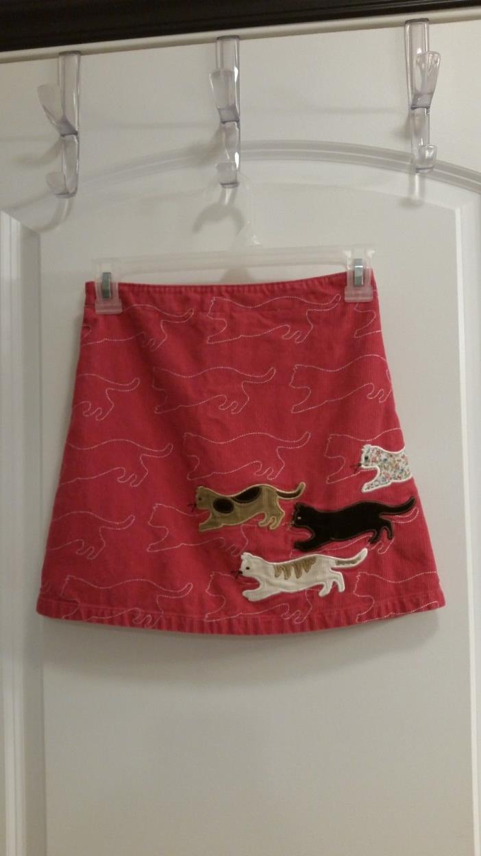 Land's End Pink Corduroy Skirt/Skort with Cats Design Girl's Size 7