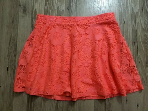 Juniors Aeropostale Floral Lace Skirt Coral Size Large Excellent Condition