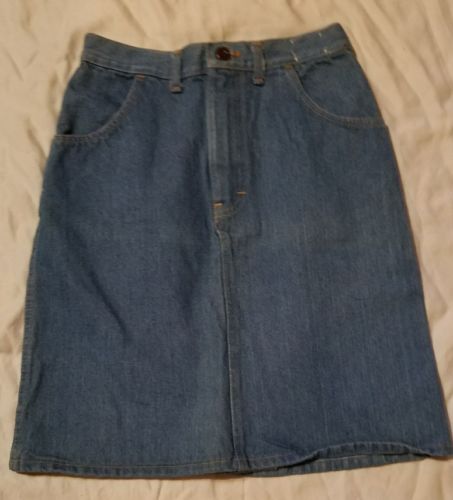 Niks Crane Jean Denim Skirt Size 9 Juniors Straight Slit Pockets