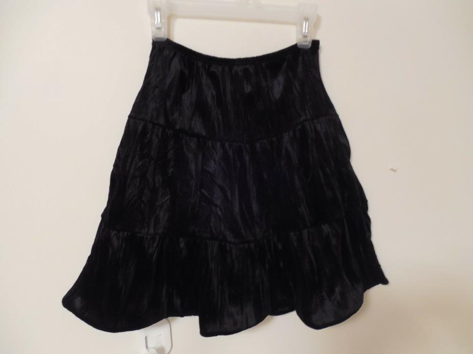 Girls Xhilaration solid black velour skirt Small 6/6X elastic 20