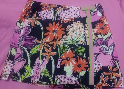 Lilly Pulitzer Black Flower Market Skirt Skort  Sz 12 Girls