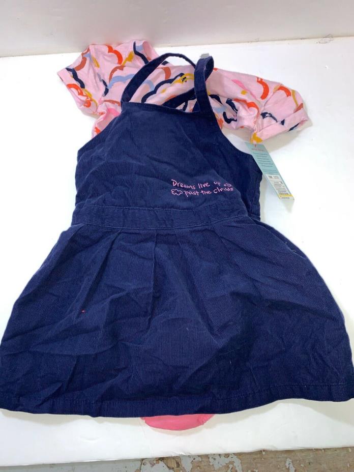 Cat And Jack Skirt/Shirt combo Blue with Pink Clouds