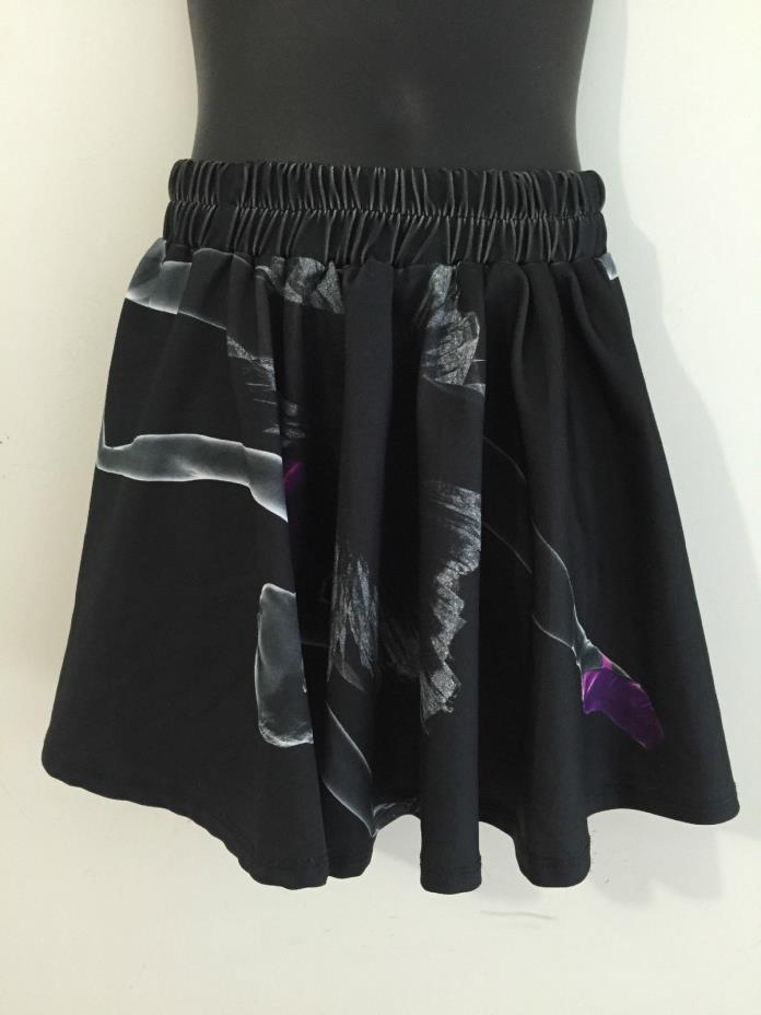 Zara Terez Skater Skirt Black w/White Gray Magenta Ballerina Girls' Size S NWT!