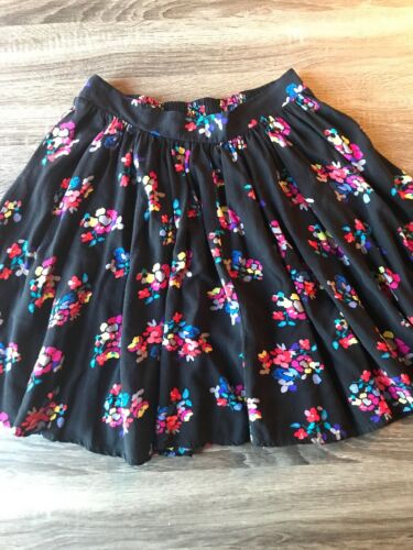 Disney D-Signed Black Skirt w/ Flowers Girls XL Floral Design EUC