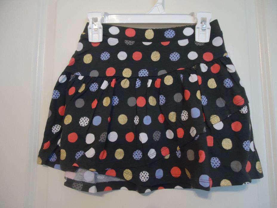 NWT Jumping Beans 6X Cartwheel Scooter Skirt Gray w/ Polka Dots Built-in shorts