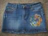Tractor Brand Distroyed Painted Fish Blue Jeans Skirt Girls Size 14 @ cLOSeT