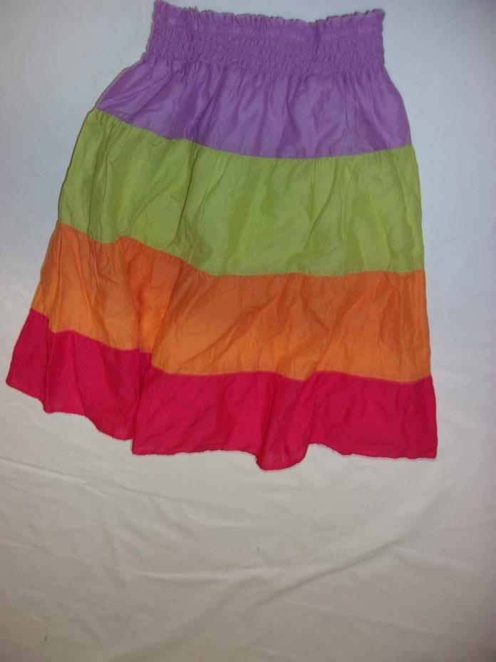 Gymboree girls 6 rainbow tiered long modest skirt EUC