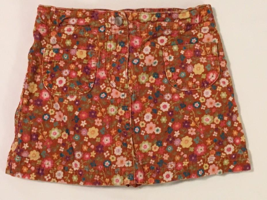 Gymboree Girls Orange Floral Skirt Skort Corduroy Mix N Match Autumn 2006 Size 4