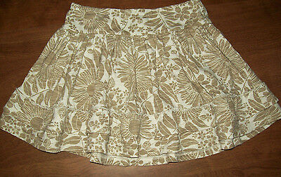 Old Navy Girls Skirt Sz M 8 Brown White Floral Jersey Knit Cotton Spring Summer