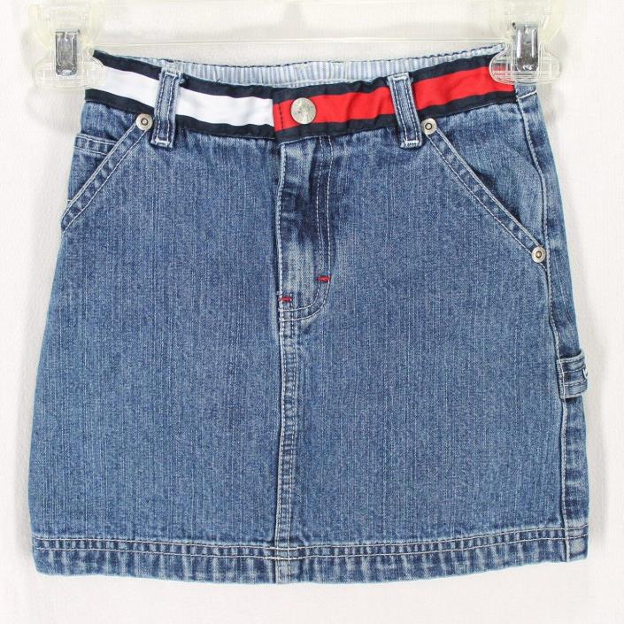 Tommy Hilfiger Jean Skirt Girls Sz 6 Medium Wash Blue Cotton Denim