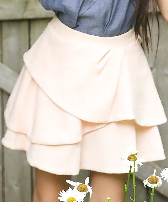 A.BIRD Boutique Olivia Peach Tiered Skirt sz 12 EUC