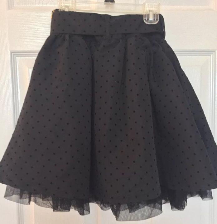 TCP Victorian Black Dots Holiday Tulle Puffy Layers Skirt sz 10-12 EUC