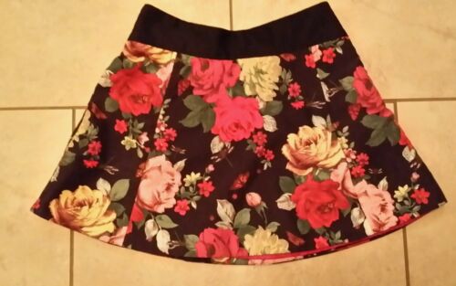 TED BAKER Girls  Black Floral Botanical  Skirt Size 7 Holiday Perfection!