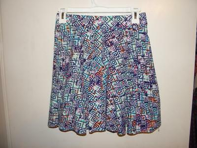 JK J Khaki Girls Multi Color Geometric Design Skirt w/ Modesty Shorts sz XL NEW!