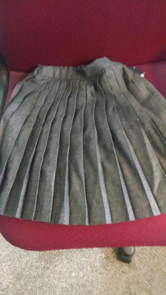 Duepunti Girls' 100% Lana Wool Grey Pleated Skirt-Size-4Yr.-MSRP:  $130.00