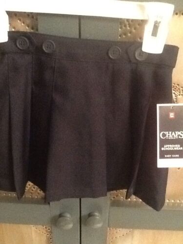 Chaps Approved Schoolwear Uniform Pleated Skort Skirt 414 Su Navy Sz 4 NWT
