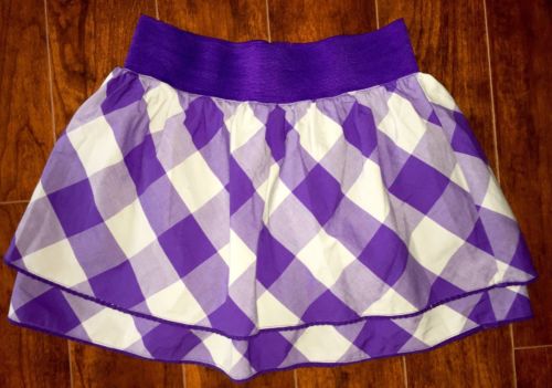 Girls Chaps Skort Size 12 Purple Plaid Trendy Spring Summer Free Shipping