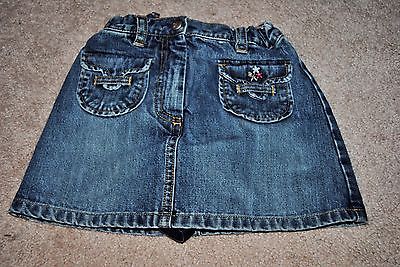 GYMBOREE Girls Size 4 Jean Skirt Skort  4R Adjustable Waist dark wash