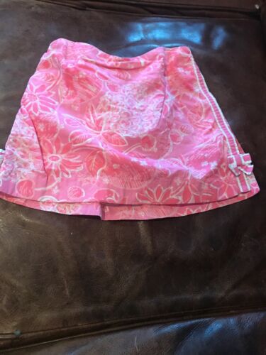 Lilly Pulitzer Pink Skort Skirt Shorts Size 8 Girls Floral