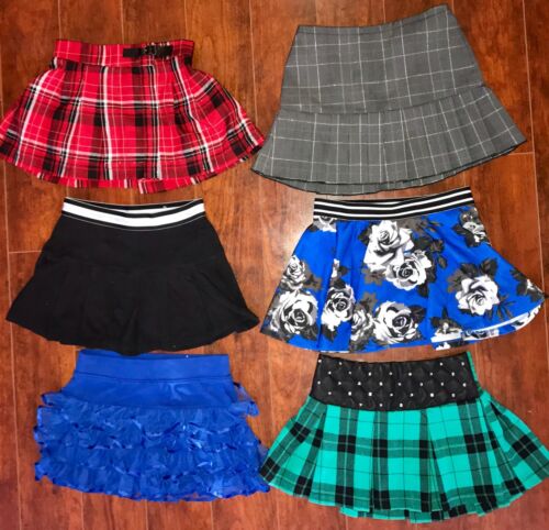 GIRLS SKORT Lot SIZE 7 ALL Justice School Plaid Red Blue Green Gray Flowers
