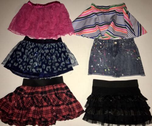 LOT GIRLS SKORTS SIZE 7 ALL JUSTICE School Skirt Skort Pink Neon Fun