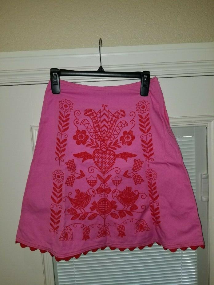 Made With Love by Hannah red & pink embroidered skirt Size S