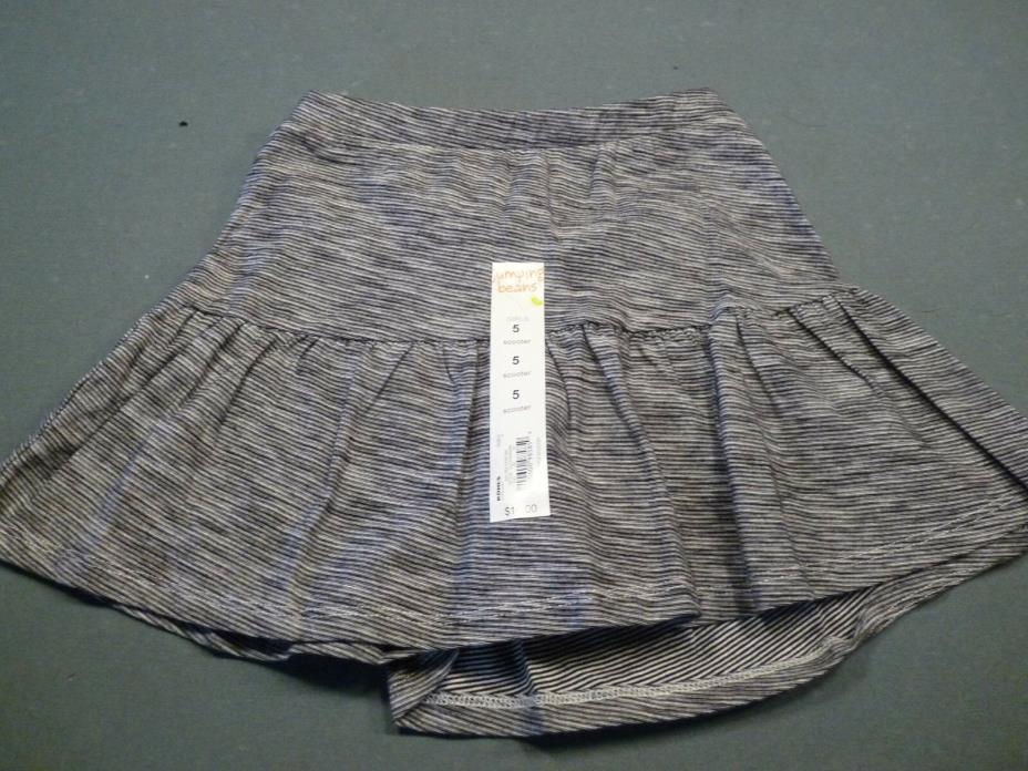 Jumping Beans Black & White Stripe Scooter/Skort Skirt Girls Sizes 5 - NWT