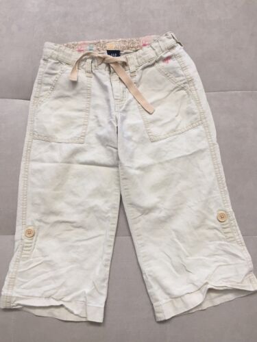 Baby Girl Gap Capri Pants Beige Size 7 Cotton Linen Light