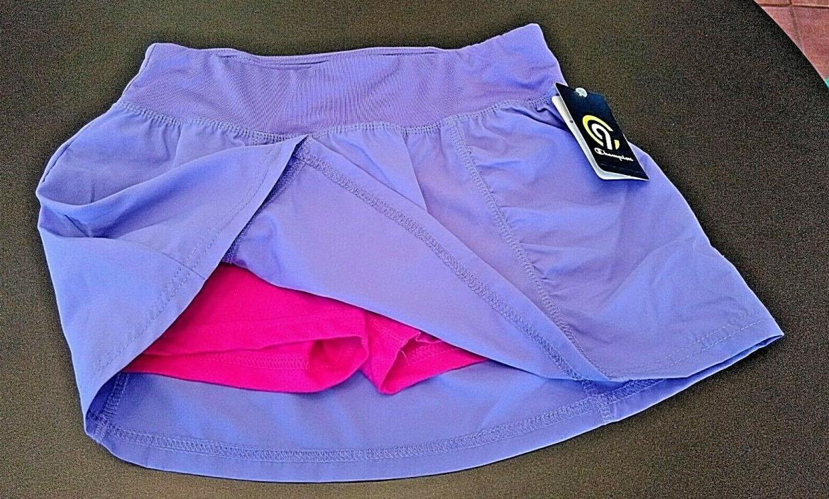NWT CHAMPION Athletic Skirt Skort Sz 10-12 Sports Tennis Stretch Pink Purple NEW