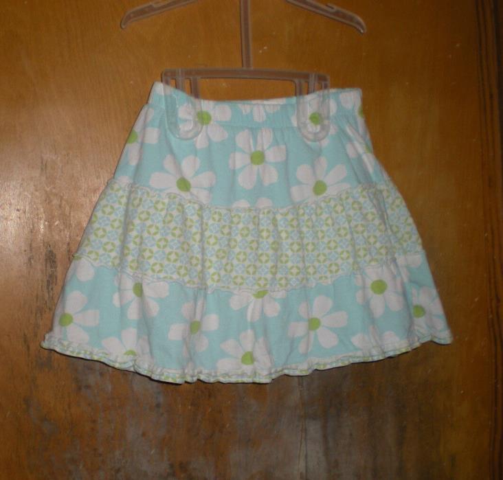 Carter'sTurquoise White Green Floral Print Skort Size 5 with Elastic Waist