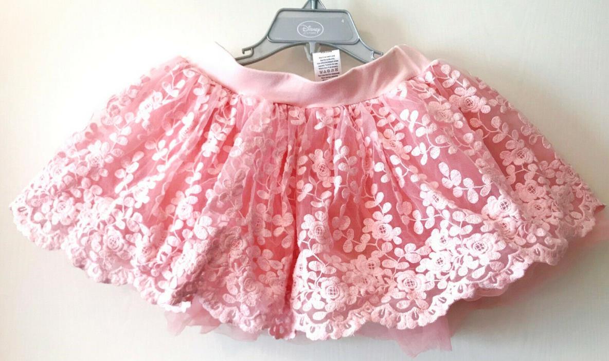 Bottega Bambini Pink Floral Lace Tulle Layered Skirt Skort Girls size 6