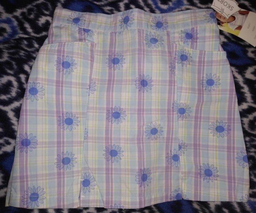 New NWT Girl's Carter's Plaid Floral Skort Shorts Skirt Size 6 Blue Lavender
